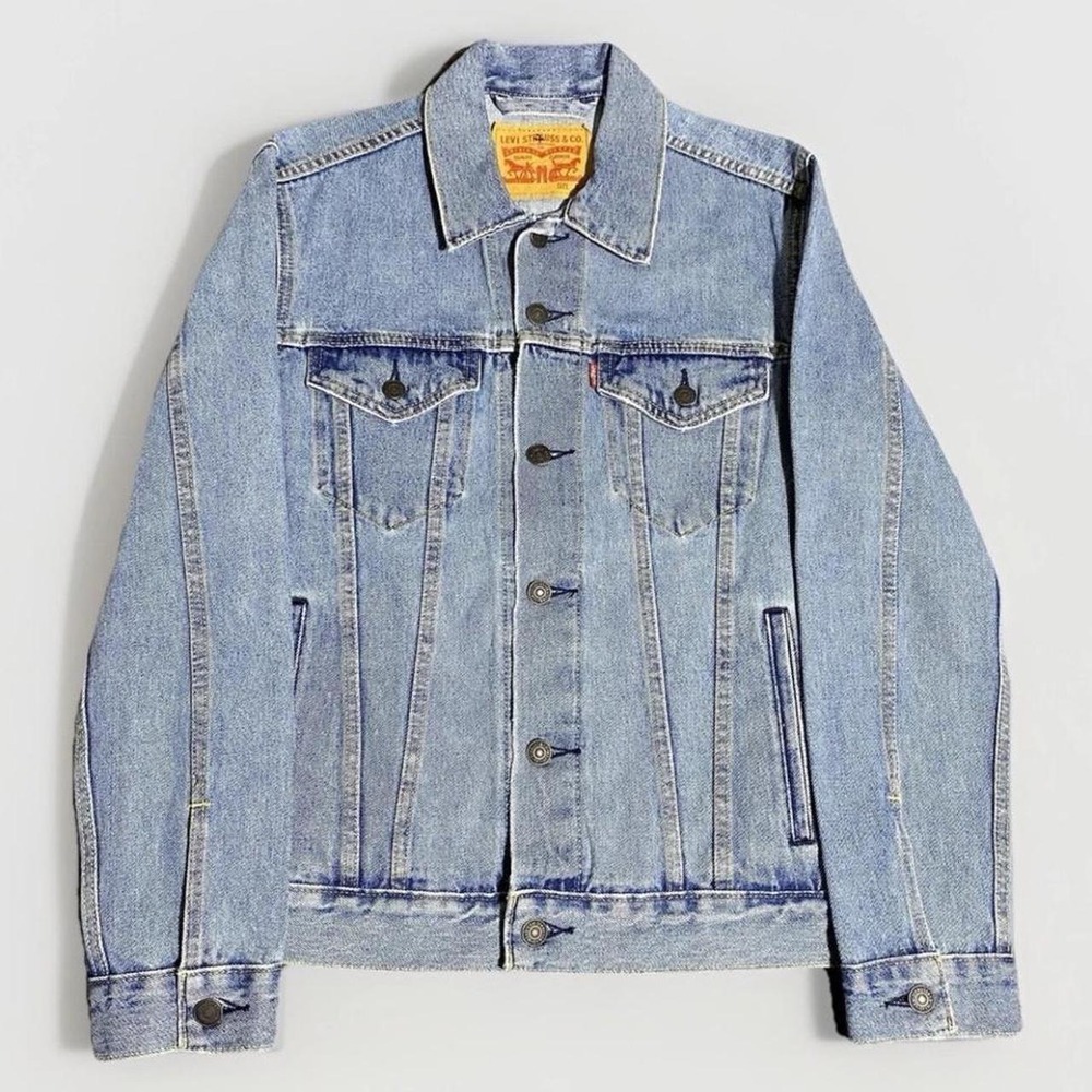 Levi's Denim Trucker Jacket Men Small Light Wash Western Rodeo Modern Retro Moto